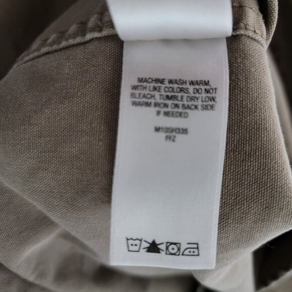 Cabelas Mens Shirt Sz L Button Down Short Sleeve Khaki Tan Classic Outdoor Wear - Picture 13 of 14